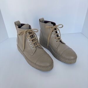 CHANEL Interlocking CC Lace Up Combat Boots. 12 HR SALE!